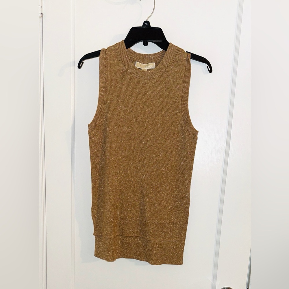 Michael Kors Metallic Gold Tank Top